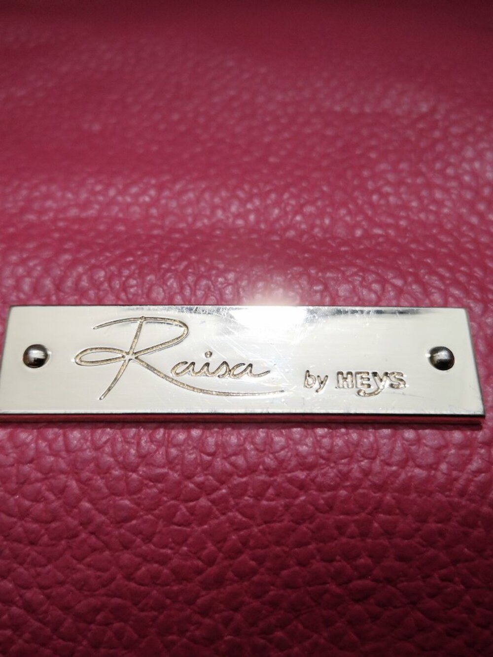 Raisa by Heys Pink Adjustable Strap Pebble Finish Leather Large Tote Bag Lined - Picture 3 of 15